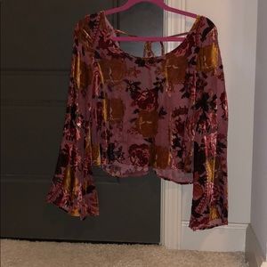 Tobi bell sleeve sheer floral top